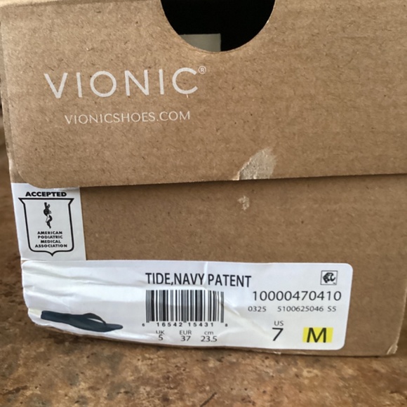 Vionic Tide Size 7 Navy Blue Women's Flip Flops Sandals Arch Support - Picture 7 of 7